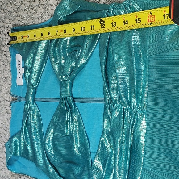 Elliatt Shimmering Teal Bow Dress - Picture 7 of 16